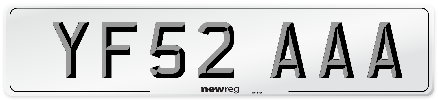 YF52 AAA Number Plate from New Reg